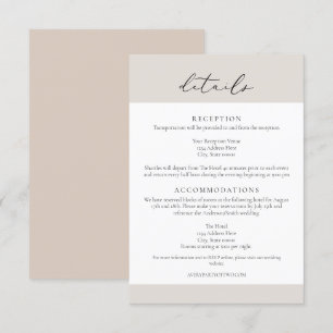 CARMEN Passport Style Wedding Details Card