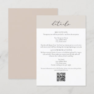 CARMEN Passport Style Wedding QR Details Card