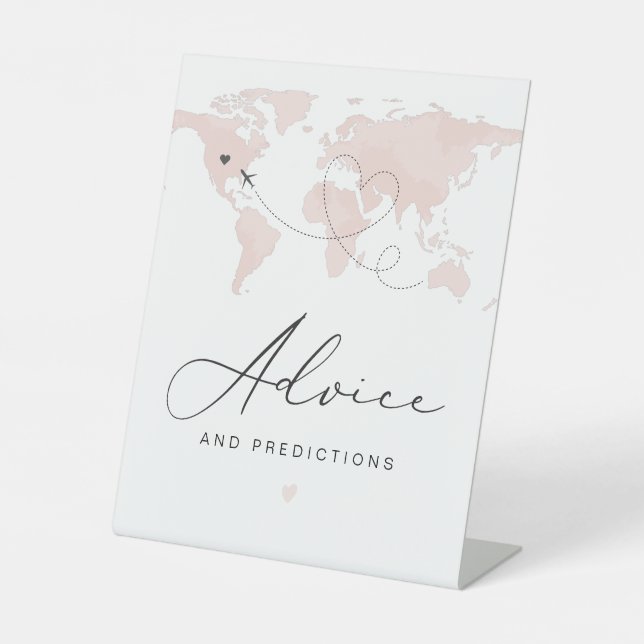 CARMEN Pink Travel Themed Guest Check In Pedestal Sign (Front)