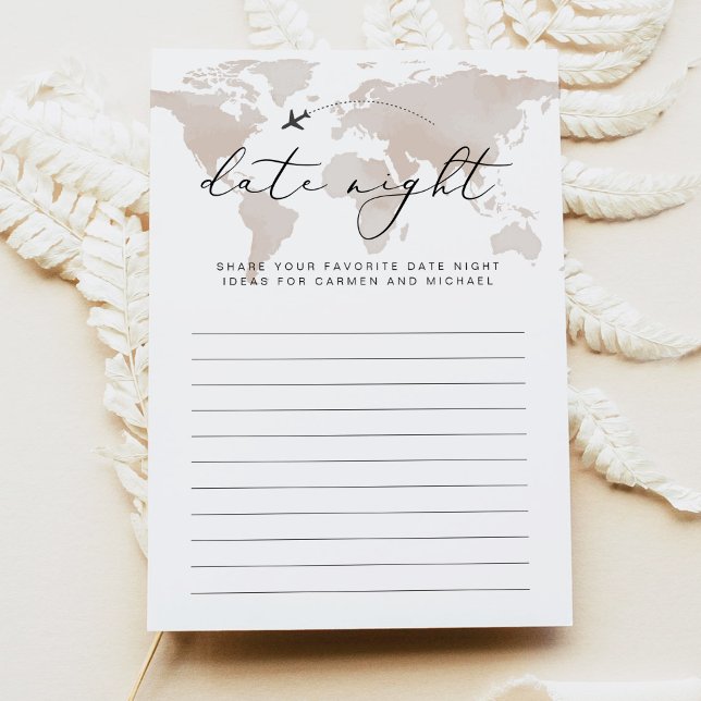 CARMEN Travel Date Night Ideas Bridal Game Card (Creator Uploaded)