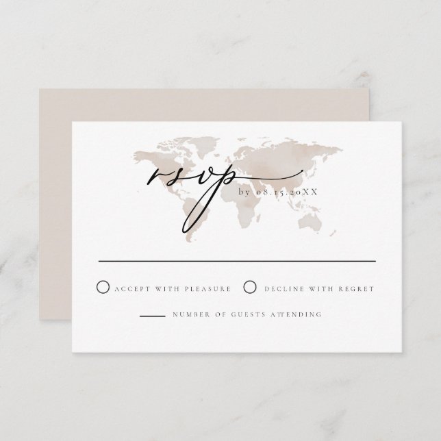 Carmen - Travel Watercolor Map Adventure RSVP Invitation (Front/Back)