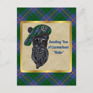 Carmichael Clan Badge & Tartan Postcard