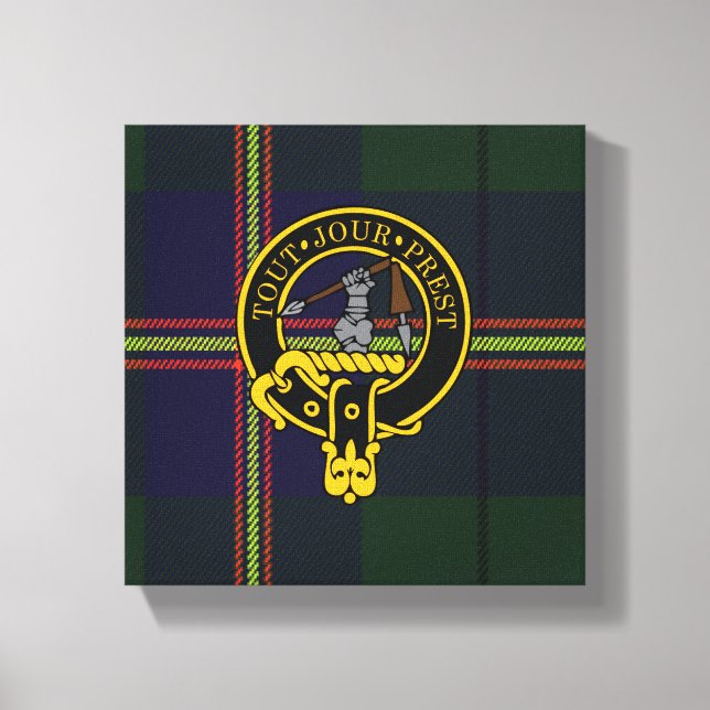 Carmichael Scottish Crest and Tartan Canvas print (Front)