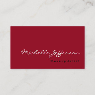 Carmine Red Trendy Professional Business Card