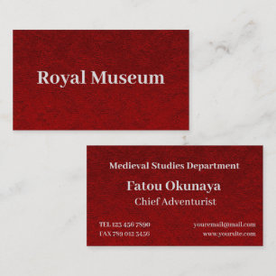 Carmine Red Velvet Print Business Card