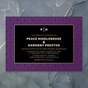 Carnaby Confetti Gold Purple Black Wedding