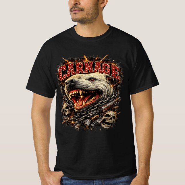 Carnage Wolf Skull T-Shirt (Front)