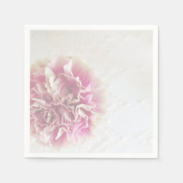 Carnation and Lace Party Napkins (Front)