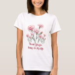 Carnation Anniversary T-Shirt for Wife<br><div class="desc">A modern and elegant way to celebrate your wedding anniversary. This minimalist T-shirt features a chic carnation graphic, representing a love that is vibrant and true. The clean design makes it a versatile addition to her wardrobe. It's a simple, yet meaningful, gift that celebrates the beautiful milestone you've reached together....</div>