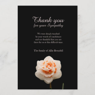 Carnation Bereavement Sympathy Thank You Card
