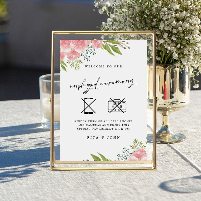 Carnation Boho Unplugged Ceremony Wedding Sign (Creator Uploaded)