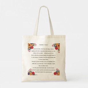Carnation Energy Pink, Red & White 5D Oil Paint Tote Bag