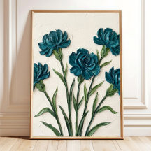 Carnation Floral Art Minimalist Canvas Print