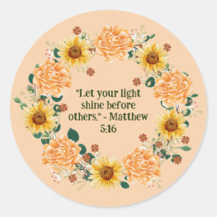 Carnation Floral Wreath: Faith Blossoms in Beauty Classic Round Sticker
