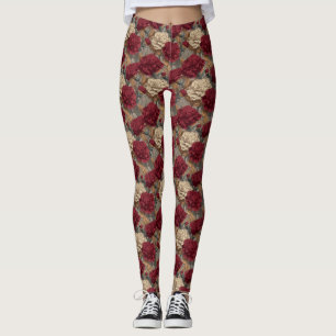  Carnation Flower Crossfit Carnation Petal Holiday Leggings