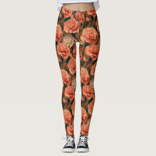Carnation Flower Gym Wear Carnation Flower Gifts  Leggings