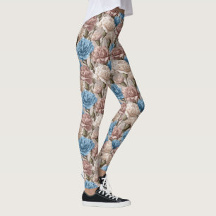  Carnation Flower Gym Wear Carnation Petal  Leggings