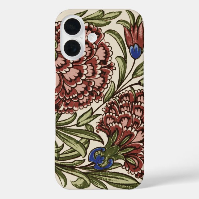 Carnation Flower Tile Antique Rustic Art Case-Mate iPhone Case (Back)
