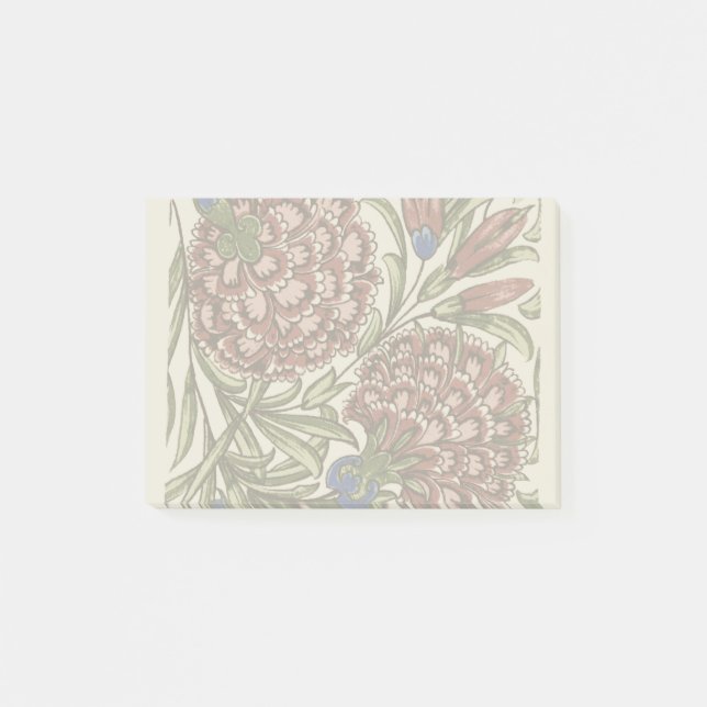 Carnation Flower Tile Antique Rustic Art Post-it Notes (Front)