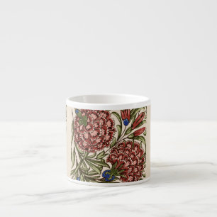Carnation Flower Tile Antique Rustic De Morgan Art Espresso Cup