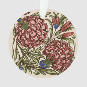 Carnation Flower Tile Antique Rustic De Morgan Art Ornament