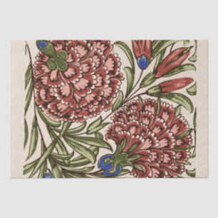 Carnation Flower Tile Antique Rustic De Morgan Art Tissue Paper