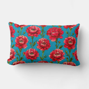 Carnation Flowers Botanical Home Décor 🌸✨ Lumbar Cushion