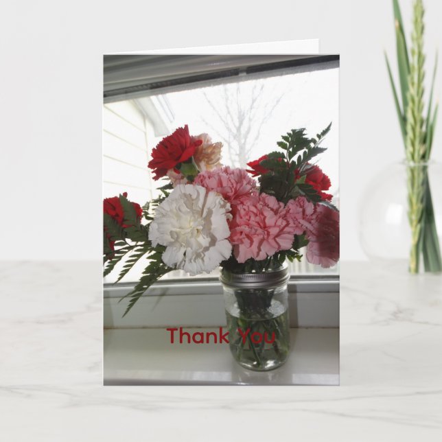 Carnation Flowers Bouquet Card (Front)