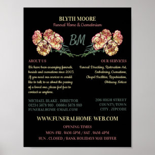 Carnation Flowers, Funeral Home, Directors Poster