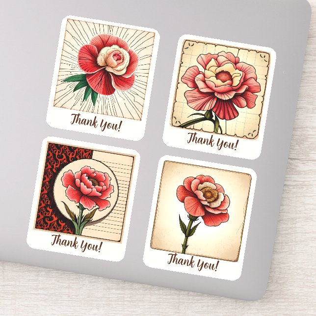 Carnation Flowers Groovy Retro Personalised (Detail)