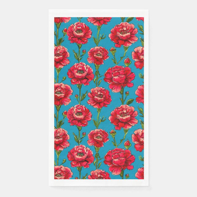Carnation Flowers Napkin (Front)
