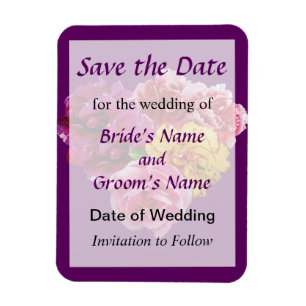 Carnation Heart Mixed Colours Save the Date Magnet