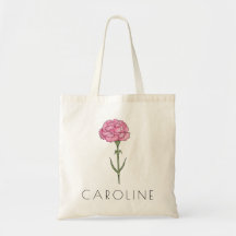 Carnation January Birth Flower Custom Name