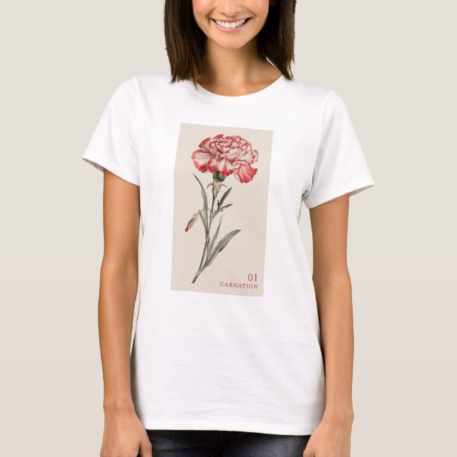 Carnation - January Birth Flower T-Shirt (Front)