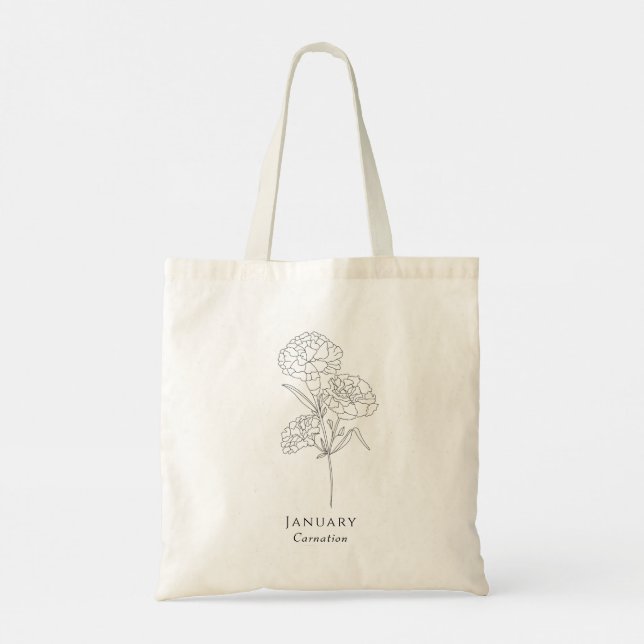 Carnation - January birth month flower  Tote Bag (Back)