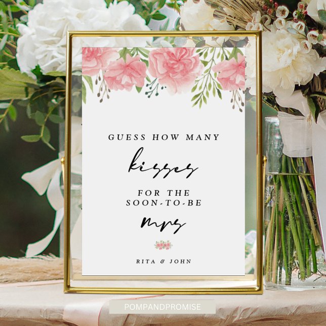Carnation Kisses for Mrs Bridal Shower Game Sign (Creator Uploaded)