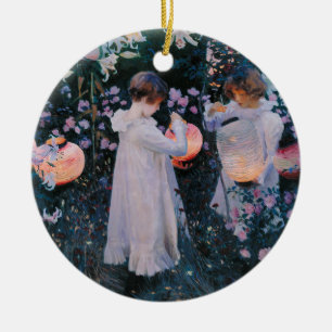 Carnation Lily Lily Rose by John Singer Sargent Ceramic Tree Decoration