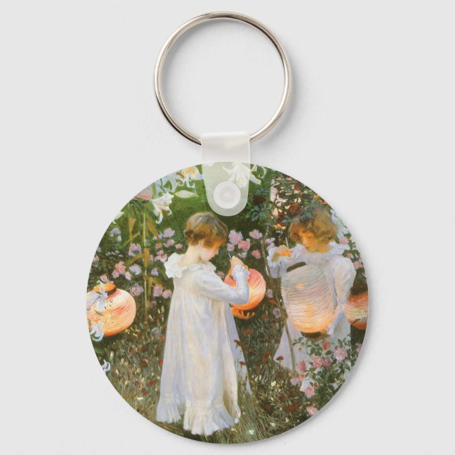 Carnation, Lily, Lily, Rose By John Singer Sargent Key Ring (Front)