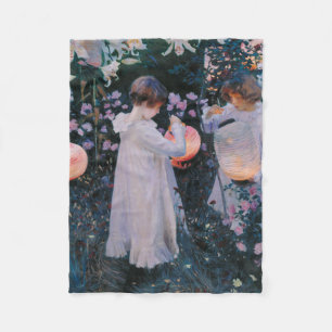 Carnation Lily Lily Rose John Singer Sargent Art Fleece Blanket