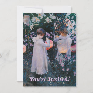 Carnation Lily Lily Rose John Singer Sargent Art Invitation