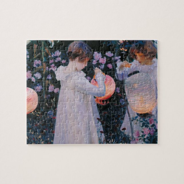 Carnation Lily Lily Rose John Singer Sargent Art Jigsaw Puzzle (Horizontal)