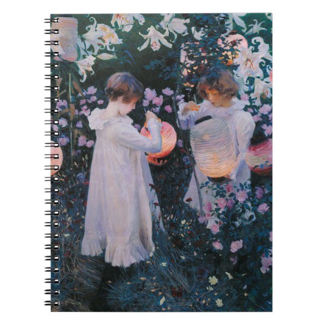Carnation Lily Lily Rose John Singer Sargent Art Spiral Notebook (Front)
