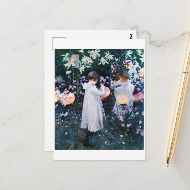 Carnation, Lily, Lily, Rose, Sargent  Postcard (Front/Back In Situ)
