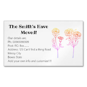 Carnation New Details Magnetic Business Card