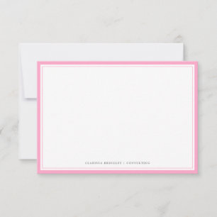 Carnation Pink Flat Note Card