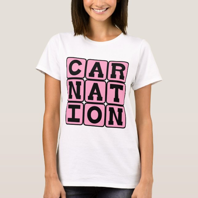 Carnation, Pink Flower T-Shirt (Front)