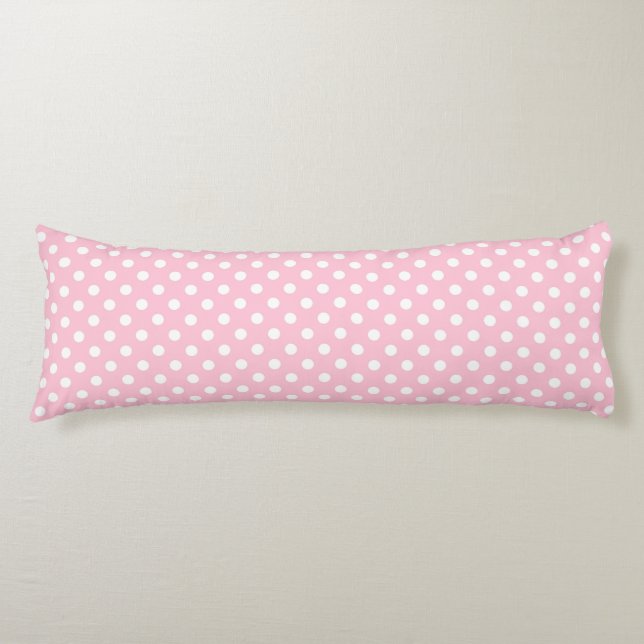 Carnation Pink Polka Dot Pattern Body Cushion (Front)