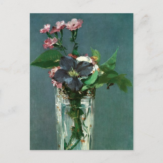 Carnations and Clematis by Edouard Manet Postcard (Front)