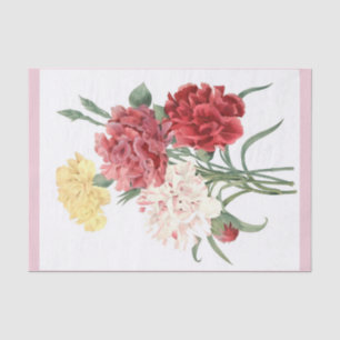 Carnations Bouquet 15" x 10" Tissue Paper