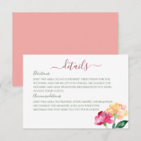 Carnations & Forget Me Nots Wedding Details